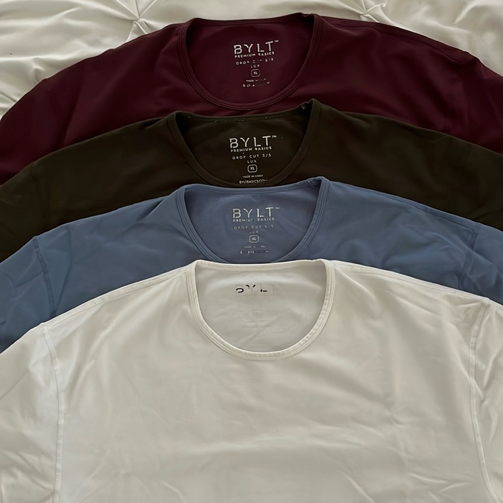 BYLT Premium Basics Drop Cut Lux Short-Sleeve Tee 4 pack
